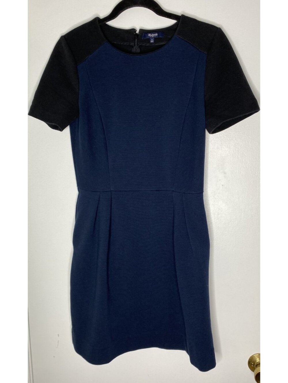 Madewell Size 4 Navy Black Pockets Career Office Work Closet Staple Dress